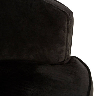 Black Velvet Round Chair with Gold Finish Legs