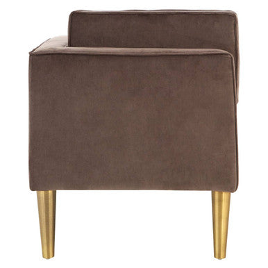 Grey Velvet Left Hand Chaise Longue