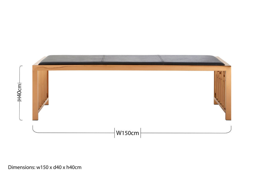 Black Leather Bench