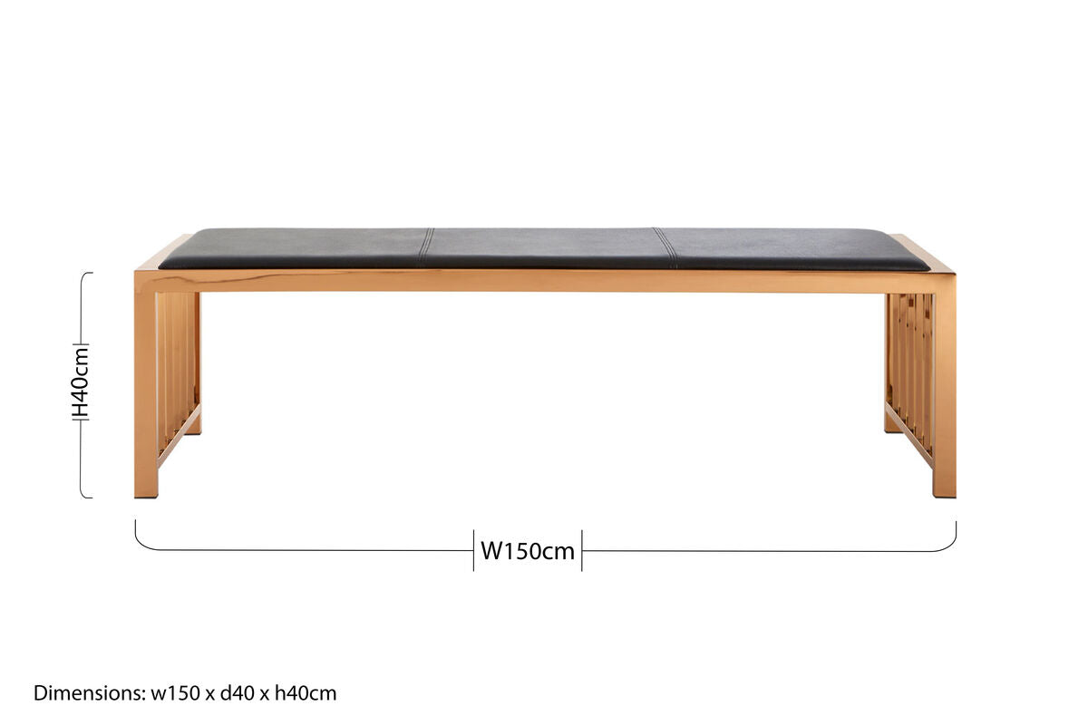 Black Leather Bench