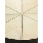 Grey Hair on Leather Round Side Table