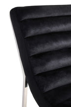 Midnight Blue Velvet Lounge Chair with Silver Finish Frame