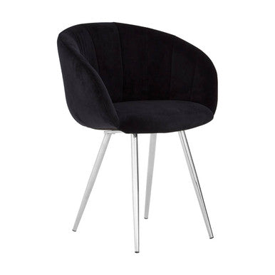 Black and Silver Velvet Chair