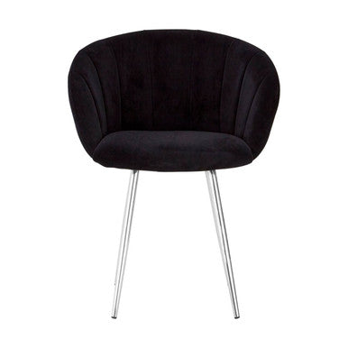 Black and Silver Velvet Chair