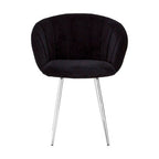 Black and Silver Velvet Chair