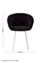 Black and Silver Velvet Chair