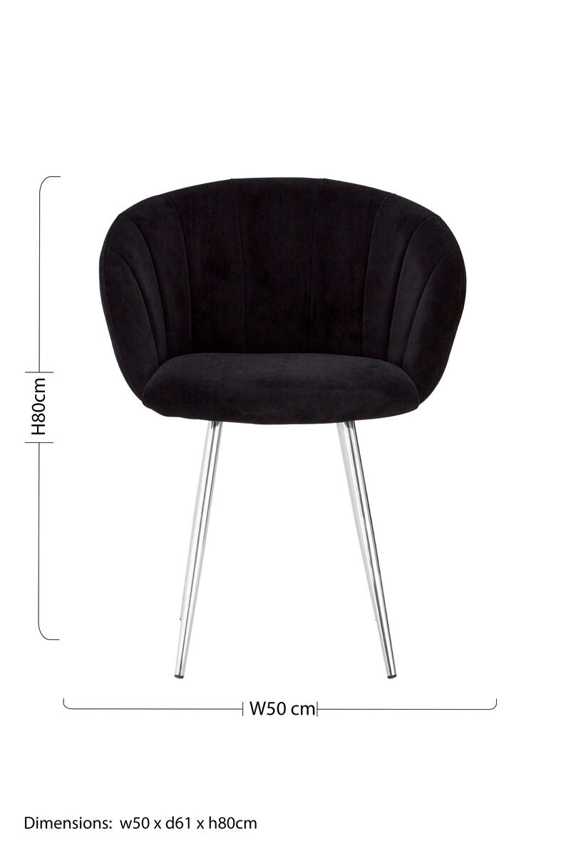 Black and Silver Velvet Chair