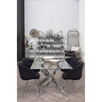 Black and Silver Velvet Chair