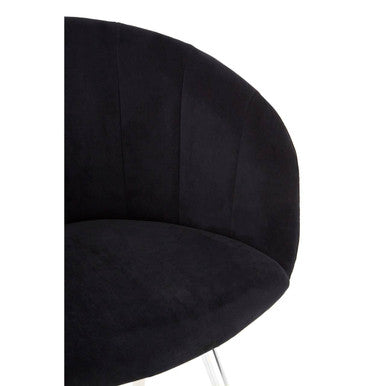 Black and Silver Velvet Chair