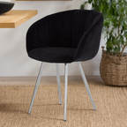 Black and Silver Velvet Chair