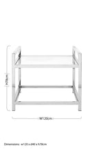 Clear Glass and Silver Finish 2 Tier Side Table