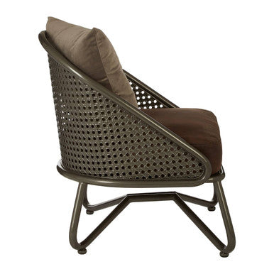 Brown Leather Effect Chair with Metal Frame