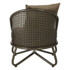 Brown Leather Effect Chair with Metal Frame