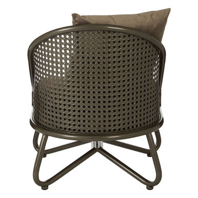 Brown Leather Effect Chair with Metal Frame
