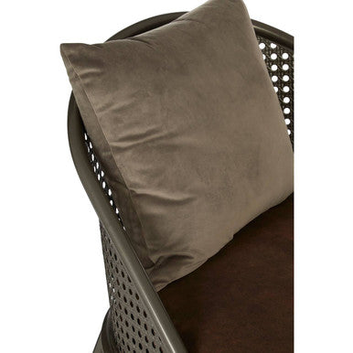 Brown Leather Effect Chair with Metal Frame