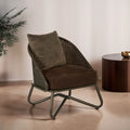 Brown Leather Effect Chair with Metal Frame