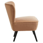 Natural Fabric Chair with Wooden Legs