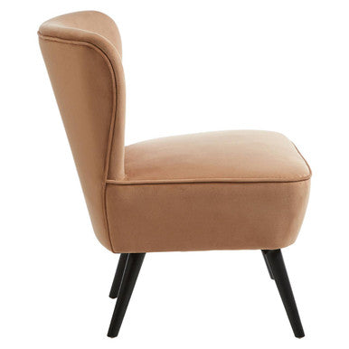 Natural Fabric Chair with Wooden Legs