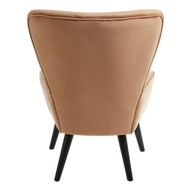 Natural Fabric Chair with Wooden Legs