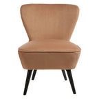 Natural Fabric Chair with Wooden Legs