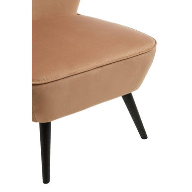 Natural Fabric Chair with Wooden Legs
