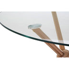 Clear Glass and Rose Gold Finish Coffee Table