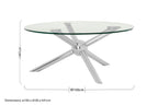 Round Clear Glass and Silver Finish Coffee Table with Sphere Base