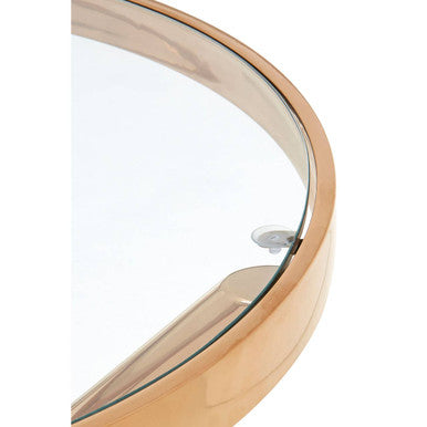 Clear Glass and Rose Gold Finish Side Table