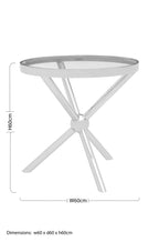 Round Clear Glass and Silver Finish Side Table with Sphere Base