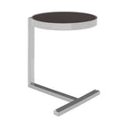 Black Glass and Silver Finish Side Table