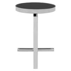 Black Glass and Silver Finish Side Table