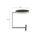 Black Glass and Silver Finish Side Table