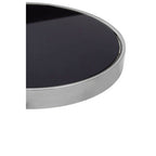 Black Glass and Silver Finish Side Table