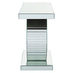 Mirrored Console Table with Round Mirrored Base and Decorative Ridges