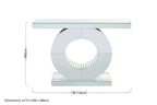 Mirrored Console Table with Round Mirrored Base and Decorative Ridges