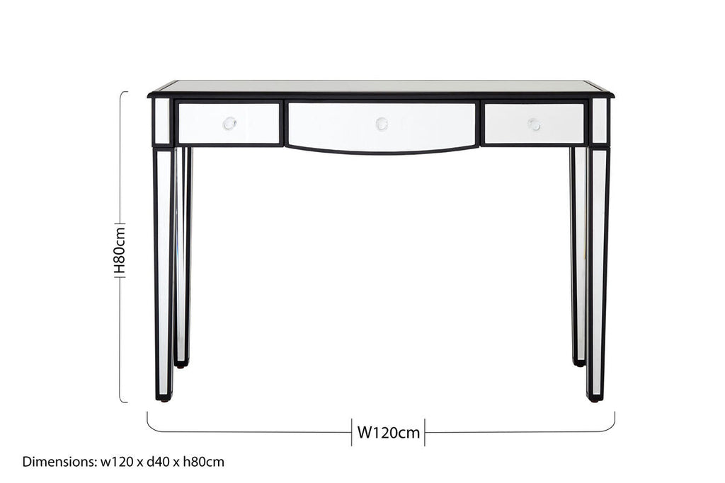 Mirrored Frame 3 Drawer Console Table