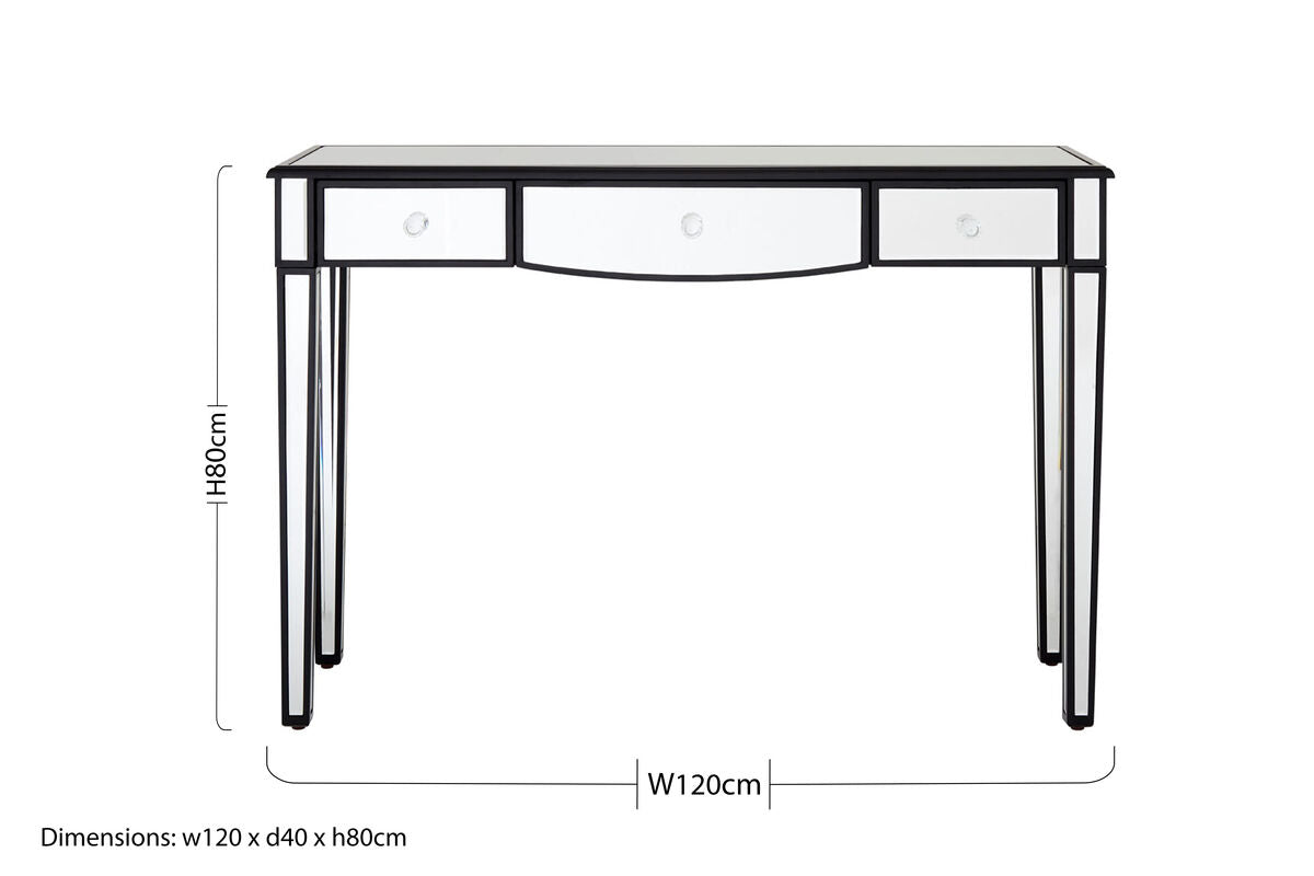 Mirrored Frame 3 Drawer Console Table