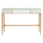 Rose Gold Finish Mirrored Console Table with Drawer