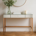 Rose Gold Finish Mirrored Console Table with Drawer