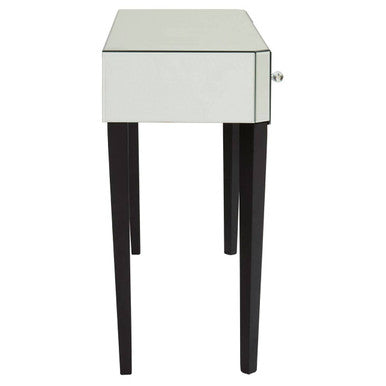 Silver Mirrored 3 Drawer Console Table with Crystal Knobs