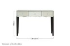Silver Mirrored 3 Drawer Console Table with Crystal Knobs