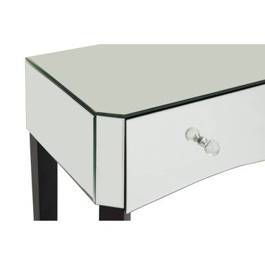 Silver Mirrored 3 Drawer Console Table with Crystal Knobs