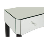 Silver Mirrored 3 Drawer Console Table with Crystal Knobs