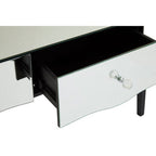 Silver Mirrored 3 Drawer Console Table with Crystal Knobs