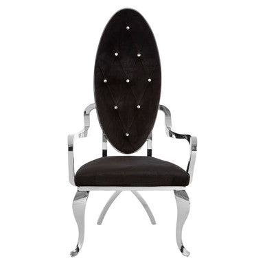Black Velvet Baroque Chair