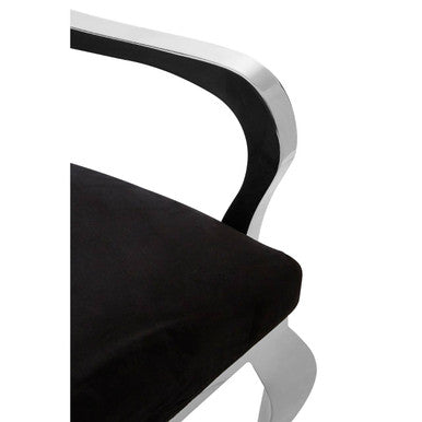 Black Velvet Baroque Chair