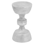 Silver Finish Textured Metal Large Side Table