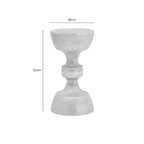 Silver Finish Textured Metal Large Side Table
