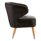 Black Leather Effect Accent Chair with Wingback Design