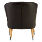 Black Leather Effect Accent Chair with Wingback Design